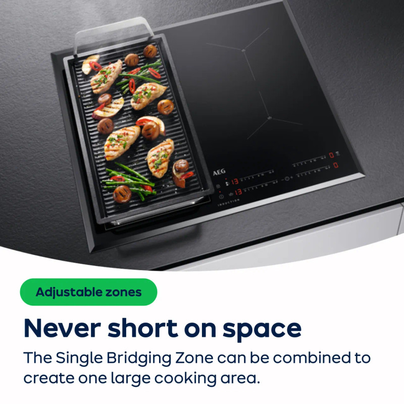 AEG SaphirMatt TO64IB00FZ 60cm Induction Hob - Matt Black -  Single-bridging-zone