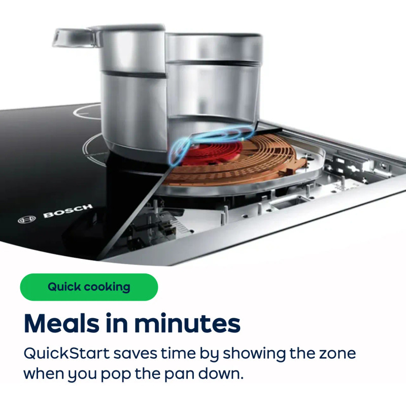 Bosch Series 2 PUG61RAA5B 59cm Induction Hob - Black - Annotation - Quick start shot