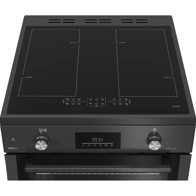 Beko AeroPerfect™ 60cm Electric Cooker with Induction Hob - Anthracite - high perpsective shot