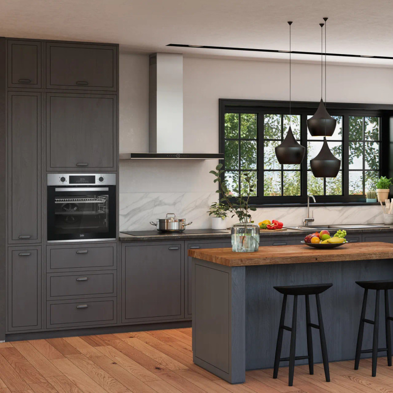 Beko AeroPerfect™ Electric Single Oven - Stainless Steel - Single oven in modern kitchen