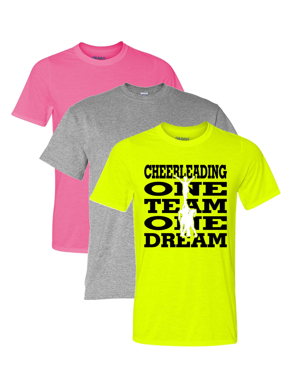 Cheerleading Solid T Shirt One Team One Dream Black Logo