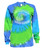 Basketball Tie Dye Blue/Green Long Sleeve "Swoosh Happens" Logo