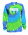 Gymnastics Tie Dye Blue/Green Long Sleeve "3 Girls" Logo