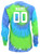 Custom Lacrosse Tie Dye Blue/Green Long Sleeve "Lacrosse" White Logo