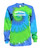 Softball Tie Dye Blue/Green Long Sleeve "Good Girls Steal" Logo