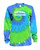 Softball Tie Dye Blue/Green Long Sleeve "Good Girls Steal" Logo