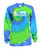 Softball Tie Dye Blue/Green Long Sleeve "Love Softball" White Logo