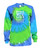 Tennis Tie Dye Blue/Green Long Sleeve "Serve It Smash It" Logo