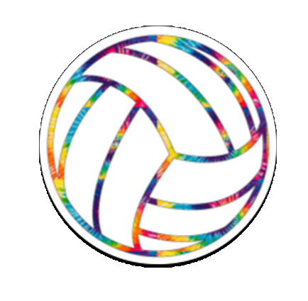 Volleyball Tie Dye Sticker