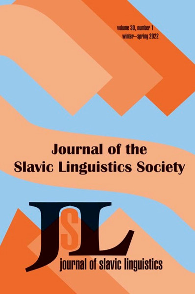 Journal of Slavic Linguistics Subscription