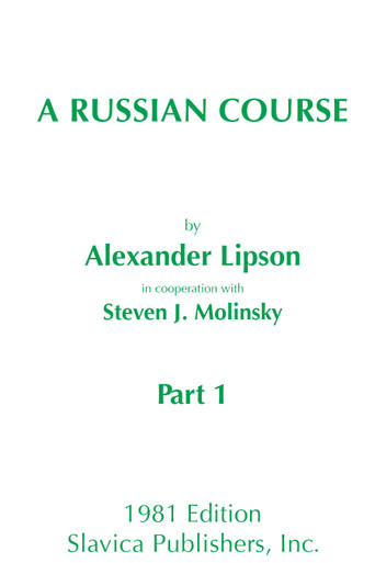 Russian Course Pt 1 - Slavica Publishers