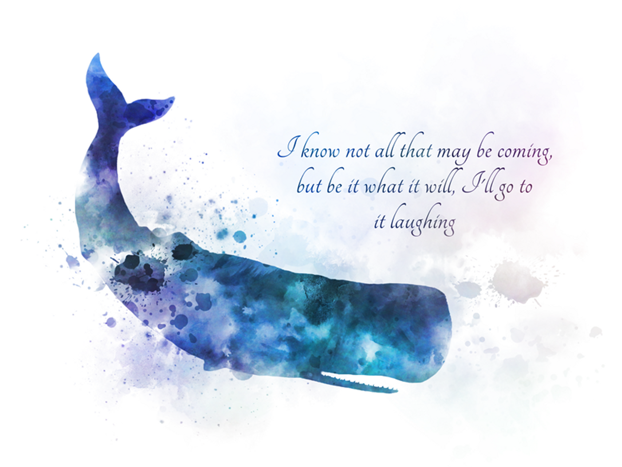 Moby Dick Quote ART PRINT Whale, Literature, Inspirational, Gift, Wall