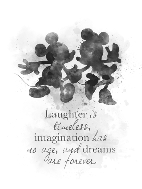 Mickey and Minnie Mouse Quote Black and White
