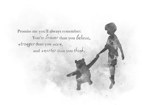 Winnie the Pooh Quote Black and White