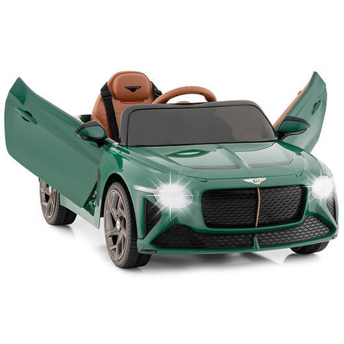 12V Powered Car Kids Ride-on Racer Car Licensed Bentley Bacalar-Green - Color: Green D681-TQ10191US-GN