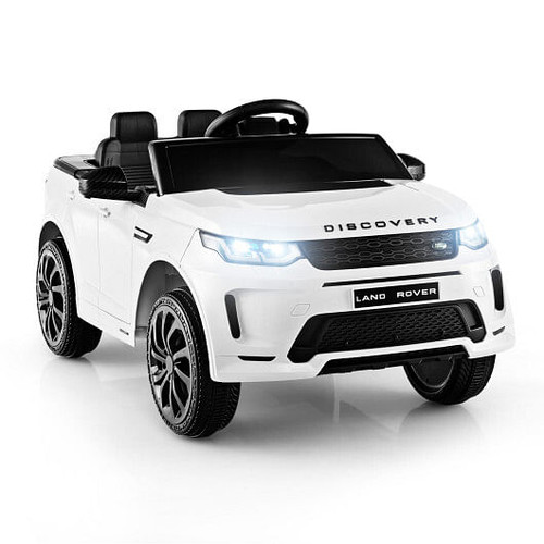 12V Kids Ride On Car with Remote Control Lockable Doors Slow Start System and LED Lights-White - Co D681-TQ10218US-WH
