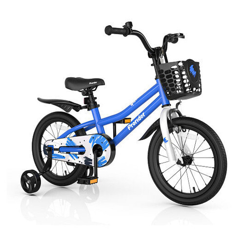 16 Inch Kids Bike with Removable Training Wheels-Blue - Color: Blue D681-TS10085TL-16