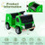 12V Kids Ride-on  Garbage Truck with Warning Lights and 6 Recycling Accessories-Green - Color: Green D681-TQ10129US-GN