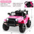 12V Kids Ride On Truck with Remote Control and Headlights-Pink - Color: Pink D681-TQ10133US-PI