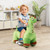 6V Kids Ride on Dinosaur with Foot Pedal and Padded Seat and Music-Green - Color: Green D681-TQ10351US-GN