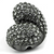 LO3172 - TIN Cobalt Black Brass Ring with Top Grade Crystal  in Black Diamond
