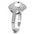LO4092 - Rhodium Brass Ring with Top Grade Crystal  in Clear