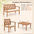 4 Piece Patio Wood Furniture Set Acacia Wood Sofa Set with Loveseat-Gray B593-HW72093