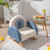 Kids Rocking Chair Children Velvet Upholstered Sofa with Solid Wood Legs-Blue - Color: Blue