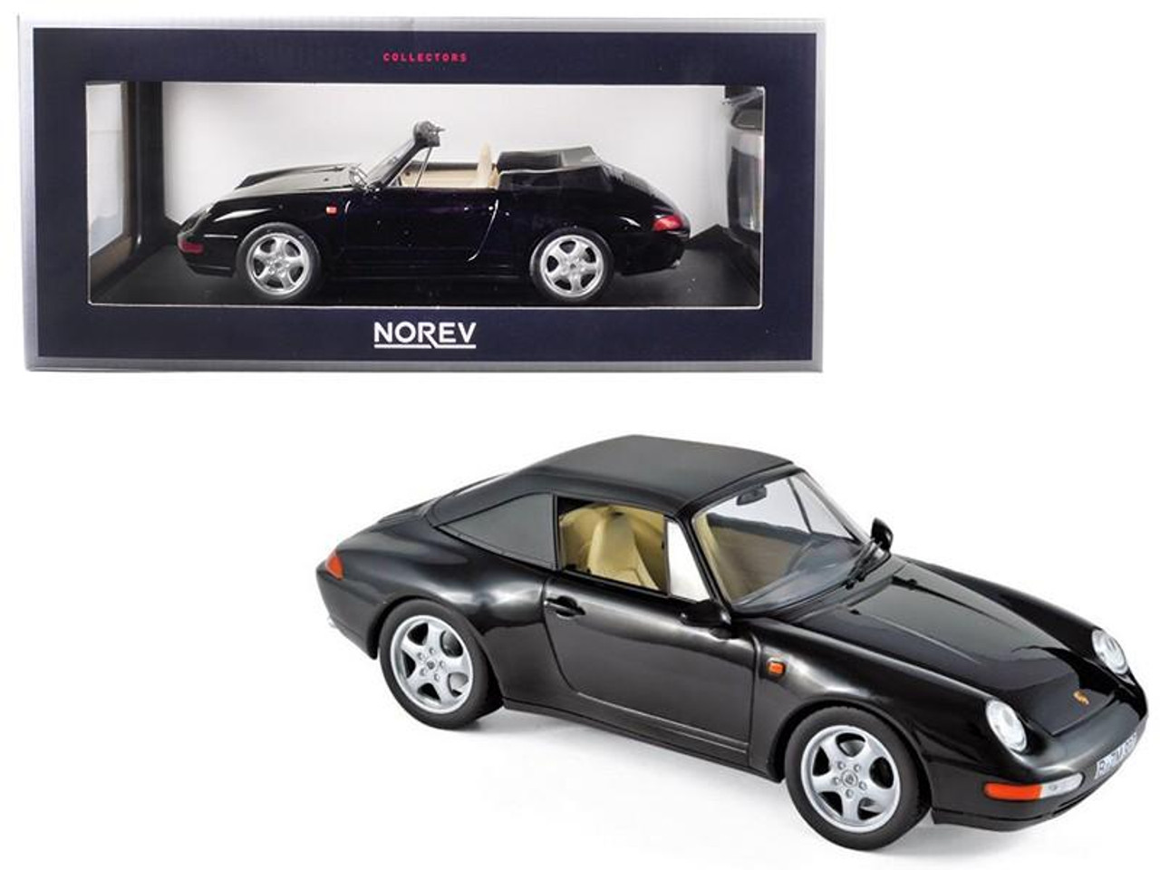 Model Car Scale 1:18 Norev Porsche 911 Turbo Cabriolet diecast Layout 