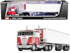 FLAT TOP LONG FRAME RED & WHITE STRIPE DCP FIRST GEAR 1/64 SCALE 379 PETERBILT
