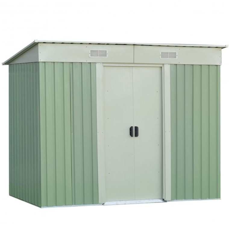 4 X 8Ft Outdoor Garden Storage Shed Tool House-Light Green GT3012LTGN+