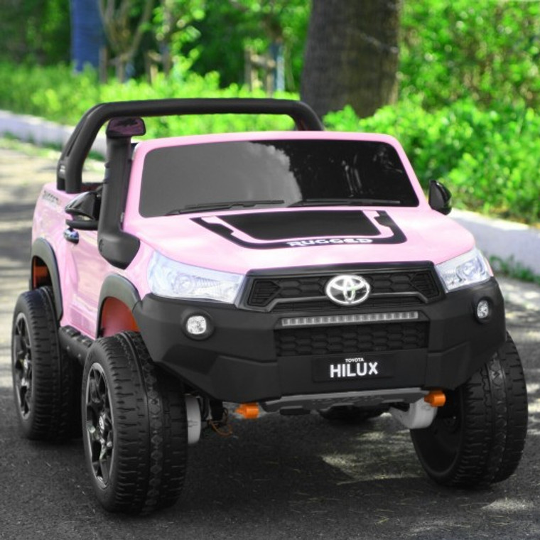 24V Licensed Toyota Hilux Ride On Truck Car 2-Seater 4Wd With Remote Pink TQ10022PI