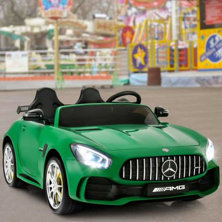 12V Kids Ride On Car Mercedes Benz Amg Gtr With Remote And Led Lights-Green TY327939GN