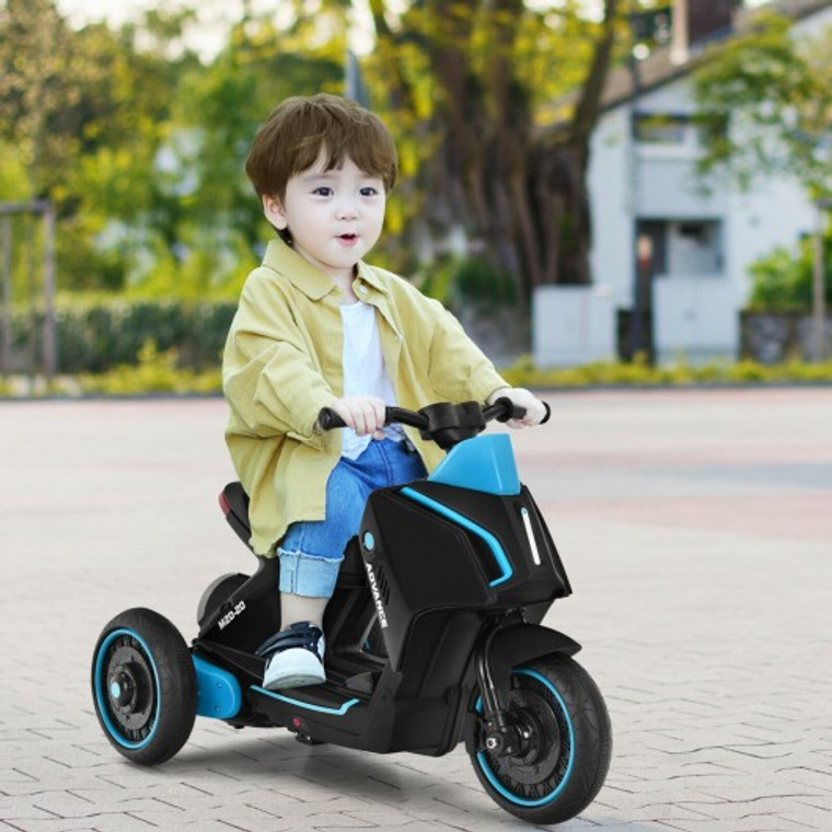 6V 3 Wheel Toddler Ride-On Electric Motorcycle With Music Horn-Black TQ10020BK