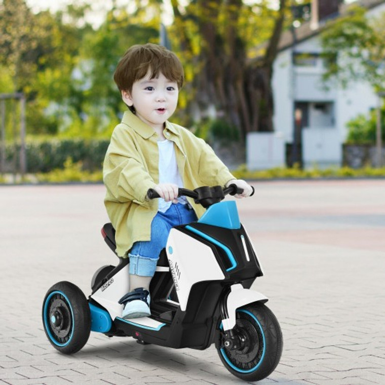 6V 3 Wheel Toddler Ride-On Electric Motorcycle With Music Horn-White TQ10020WH