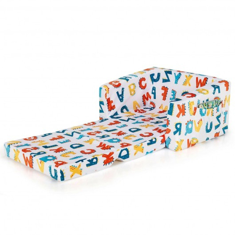2-In-1 Convertible Kids Sofa With Velvet Fabric-Multicolor HV10049