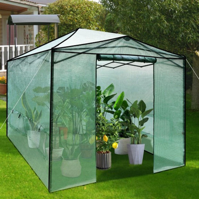 9'X 12' Portable Folding Pop-Up Greenhouse With Windows GT3673GN