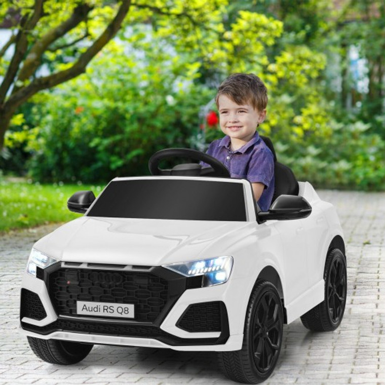 12 V Licensed Audi Q8 Kids Cars To Drive With Remote Control-White TQ10021US-WH