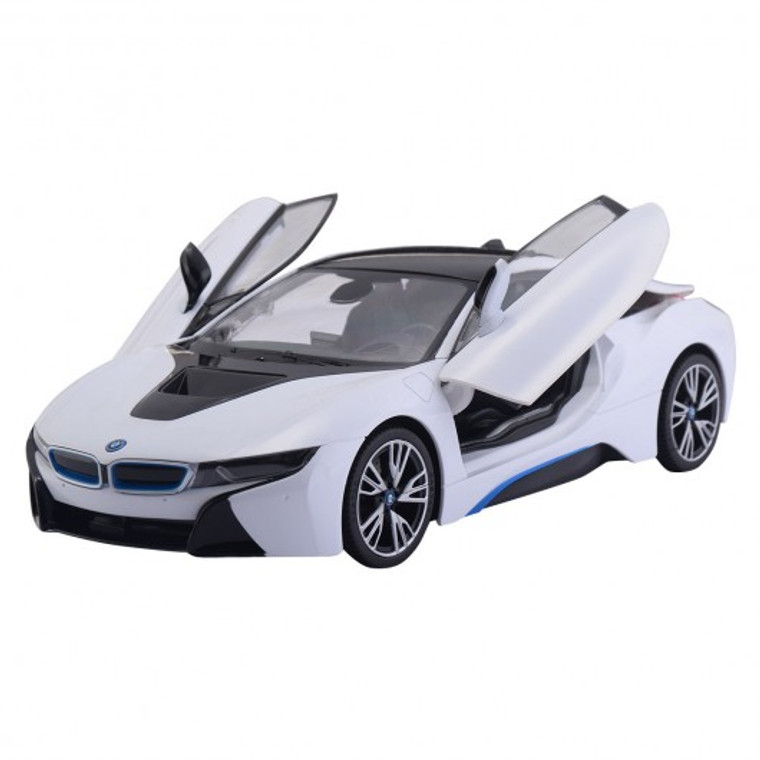 1:14 Bmw I8 Licensed Radio Rc Car Remote Control W/Opening Vertical Door-White TY558744WH