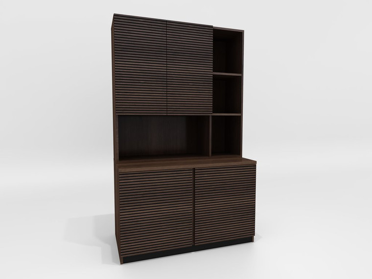 47" Bookcase/Storage Cabinet In Brazilian Cherry Wood With A Cognac Finish TANGO-47OFBCS By Furnitech