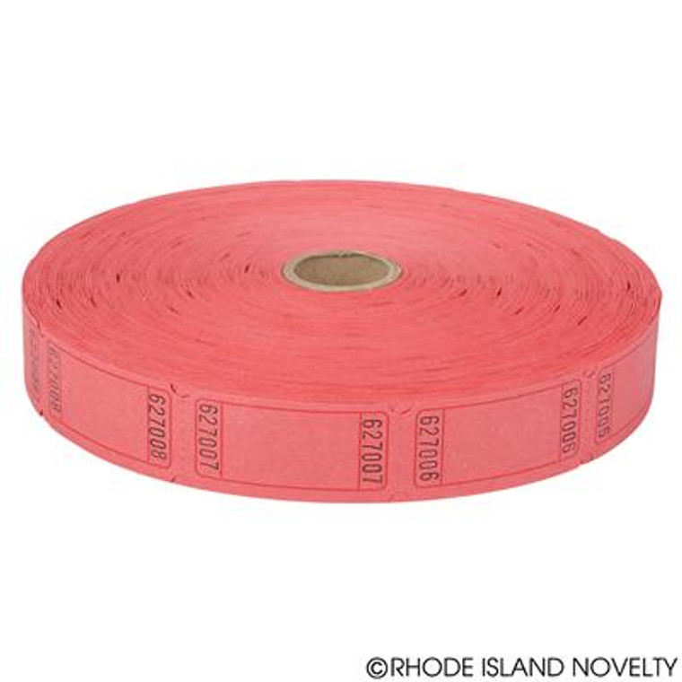 Blank Single Ticket Roll Red SUTSBRE By Rhode Island Novelty