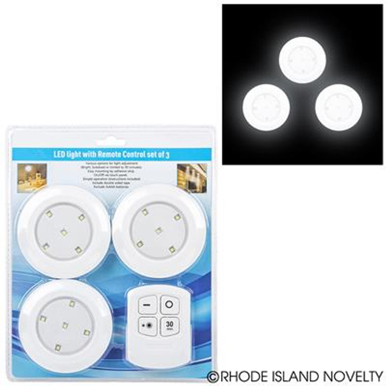 3.5" Remote Controlled Led Light Set 3 Piece FRRMLE4 By Rhode Island Novelty