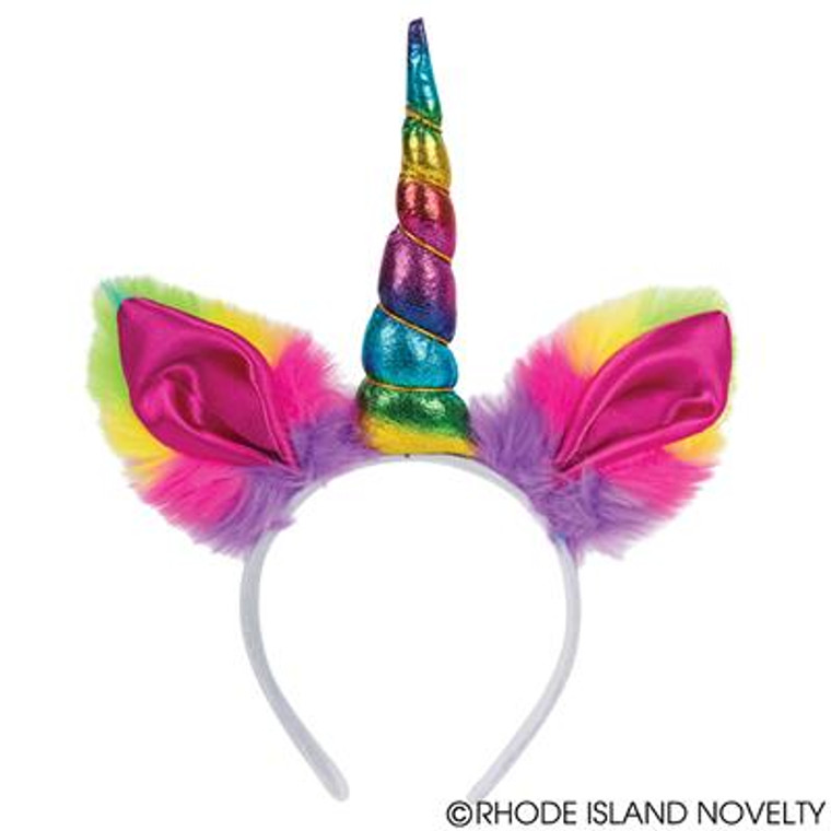 Rainbow Unicorn Headband 12" BOUNIRB By Rhode Island Novelty