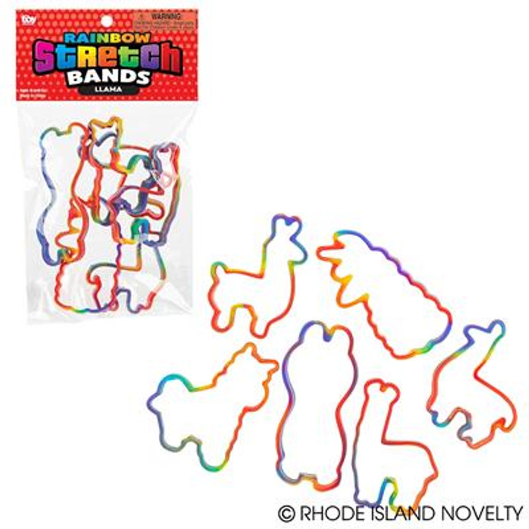 Llama Rainbow Silicone Stretch Bands JBSTLLA By Rhode Island Novelty