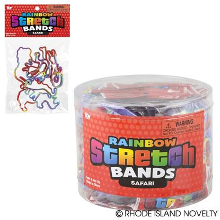 Safari Rainbow Silicone Stretch Bands JBSTSAF By Rhode Island Novelty