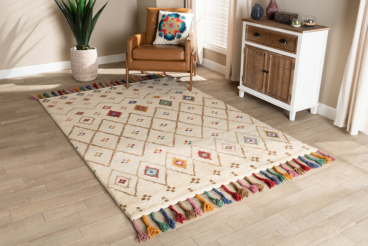 Baxton Studio Cremono Modern and Contemporary Multi-Colored Hand-Tufted Wool Area Rug Cremono-Beige/Multi-Rug