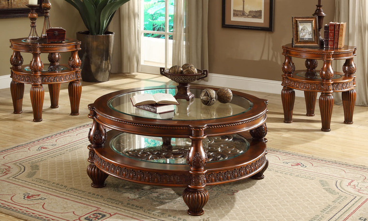 Homey Design Victorian 3-Piece Coffee Table Set HD-1521-CTSET3