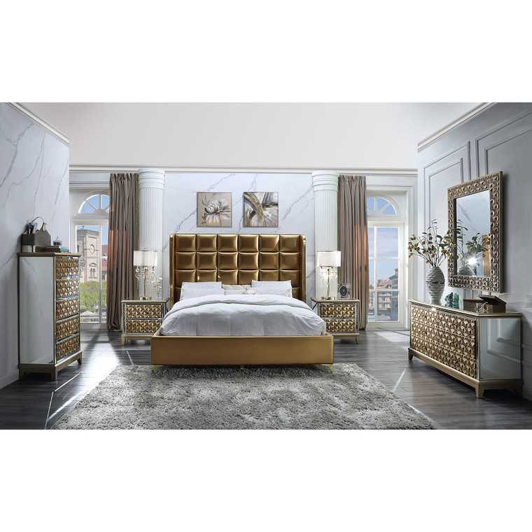 Homey Design Victorian California King 5-Piece Bedroom Set HD-CEK6065-5PC-BEDROOM