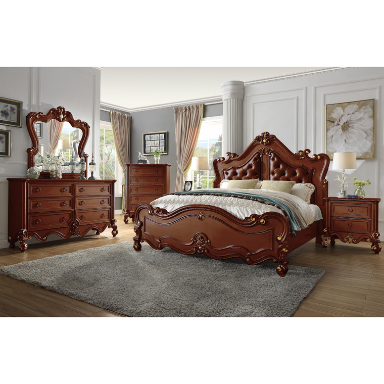 Homey Design Victorian Eastern King 4-Piece Bedroom Set HD-EK999C-4PC-BEDROOM