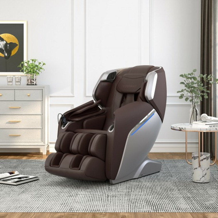 Full Body Zero Gravity Massage Chair With Sl Track Voice Control Heat-Brown JL10008WL-BN